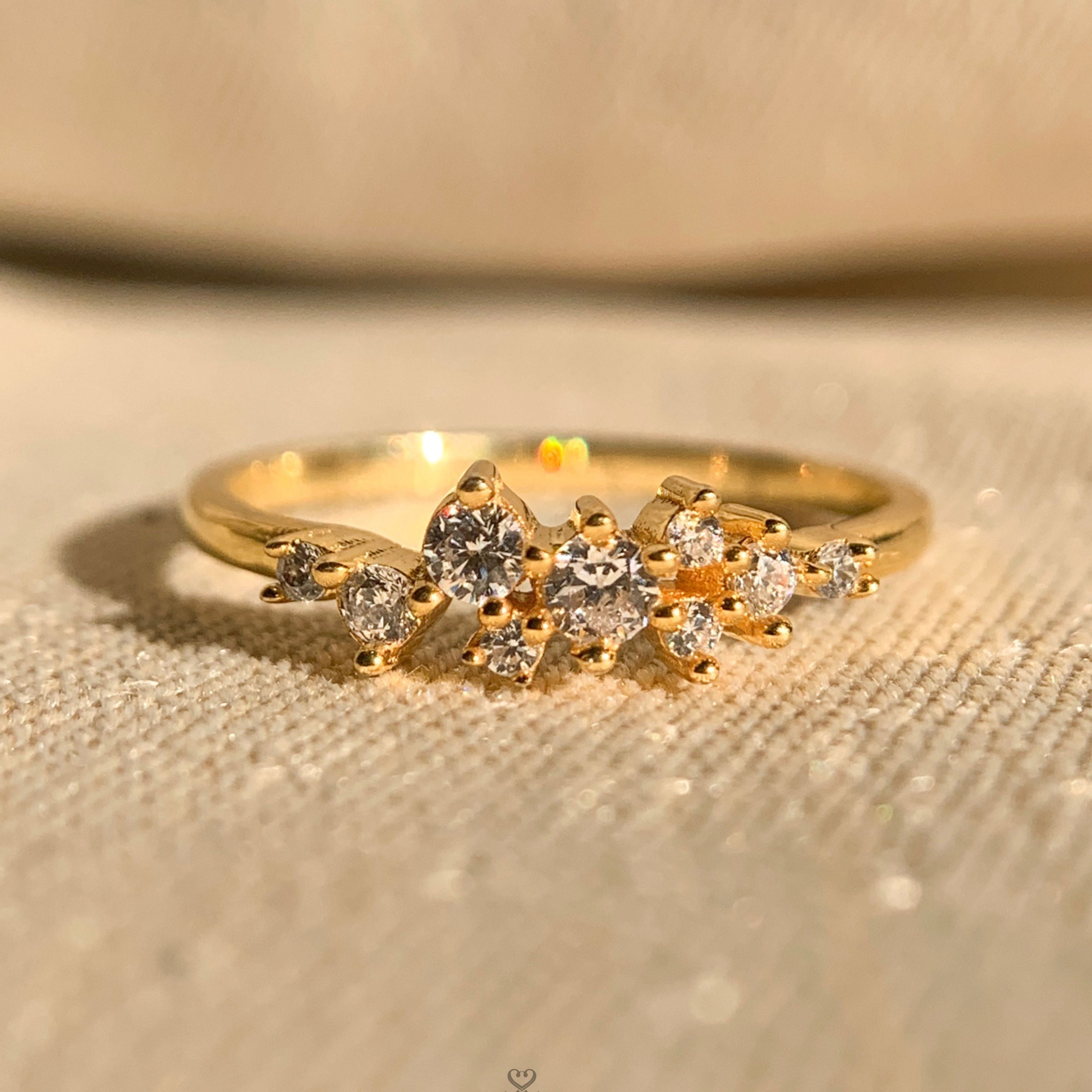 Lab Created Round Cluster Diamond Ring